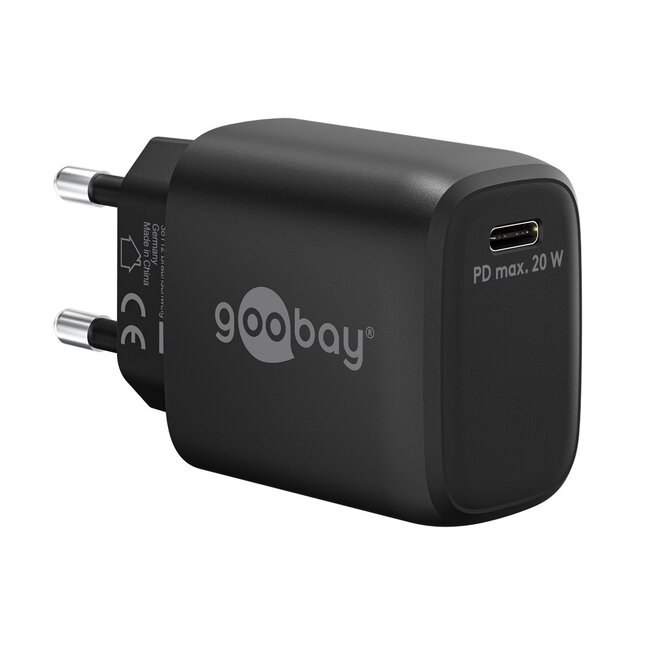 Goobay USB thuislader | 1x USB-C PD | GaN | 20W | zwart