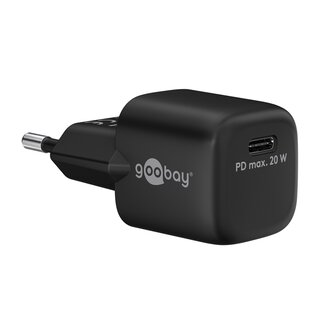 Goobay Goobay nano USB thuislader | 1x USB-C PD | GaN | 20W | zwart
