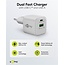 Goobay nano USB lader | USB-C PD + USB-A QC | GaN | 20W | wit