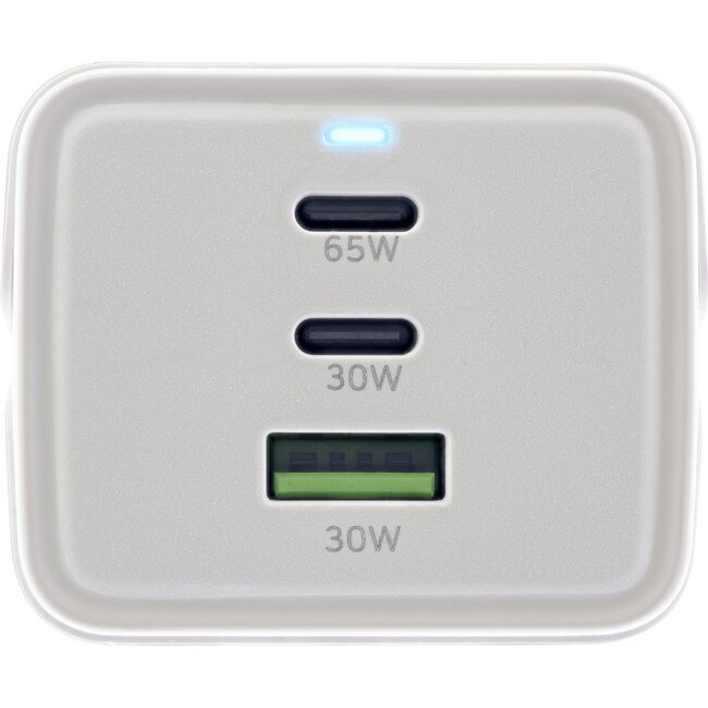 InLine stroom verlengkabel met USB lader | 2x USB-C PD + 1x USB-A QC4+ | GaN | 65W | 1,5 meter