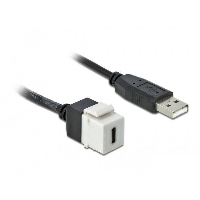 USB-C Keystone module - USB-A (m) | USB2.0 | wit | 0,25 meter
