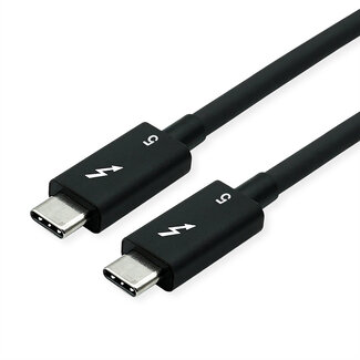 Roline ROLINE Thunderbolt™ 5 kabel, C-C, M/M, 80Gbit/s, 240W, passief, zwart, 0,8 m