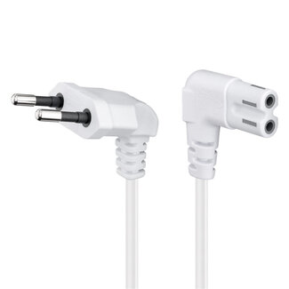 OTB goobay Anschlusskabel Eurostecker beidseitig abgewinkelt, 3 m, Weiß