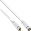 InLine® SAT-verbindingskabel, 2x afgeschermd, 2x F-male, >75dB, wit, 5m