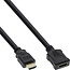 InLine® HDMI kabel, HDMI High Speed, male/female, zwart,vergulde contacten, 7,5m