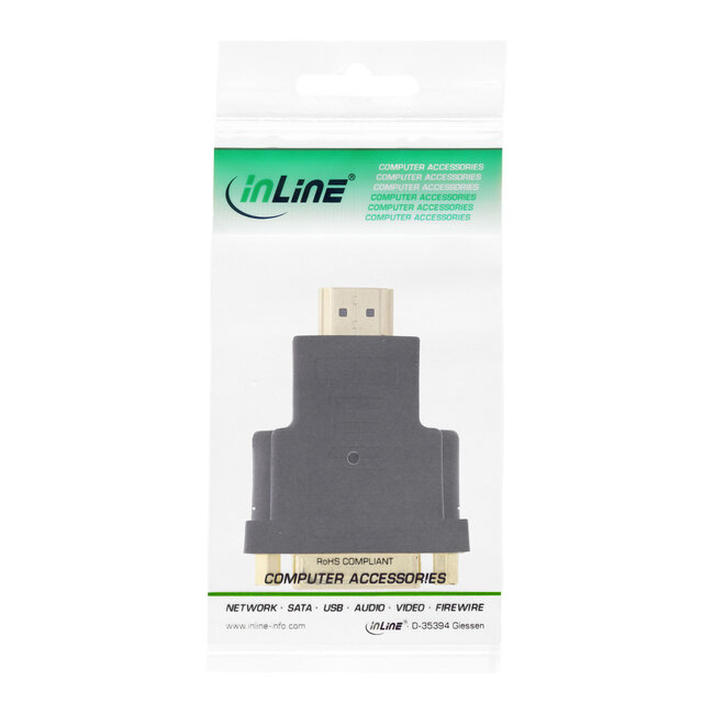 InLine® HDMI-DVI adapter, HDMI male naar DVI female, 4K2K