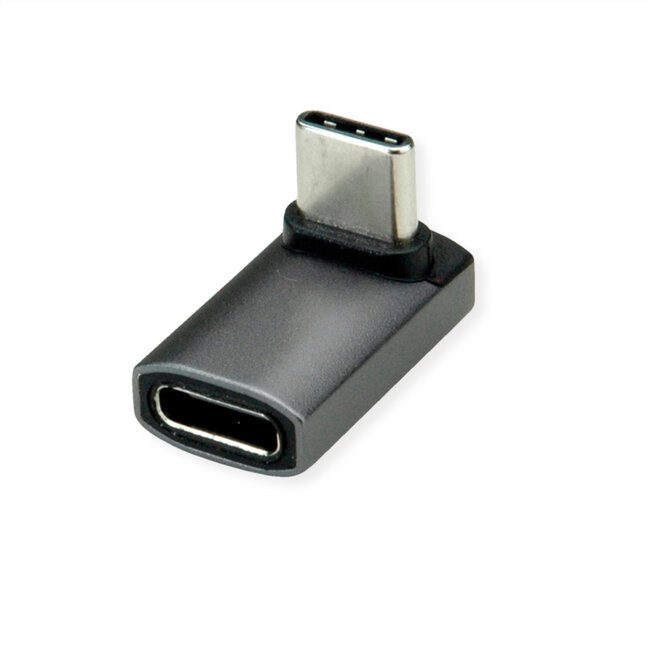 ROLINE USB4 Gen 3x2 Adapter Type C Male/Female, Aluminium, 90° breed, zilver
