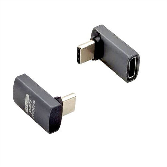 ROLINE USB4 Gen 3x2 Adapter Type C Male/Female, Aluminium, 90° breed, zilver