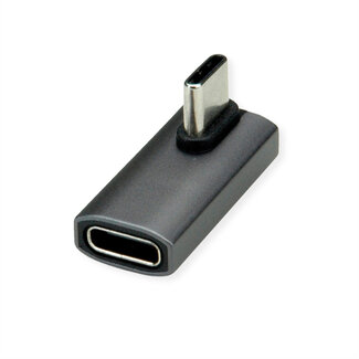 Roline ROLINE USB4 Gen 3x2 Adapter Type C male/female, Aluminium, 90° gedraaid, zilver