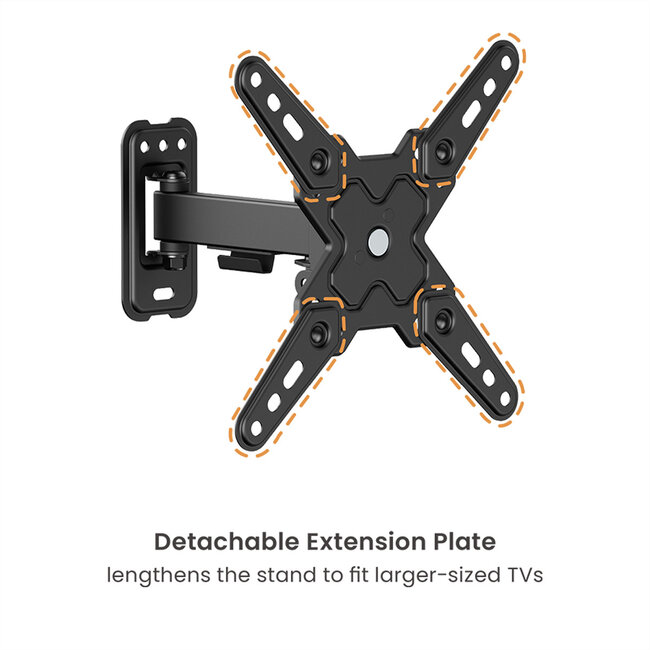 VALUE TV-Wandhalterung, 2 Drehpunkte, 13-43 Zoll, bis 20 kg