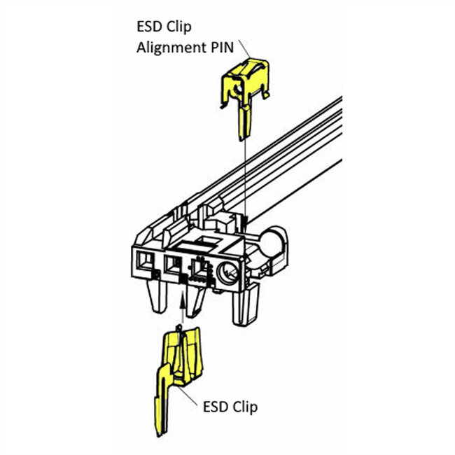 GUIDE RAIL IEEE 160D RED ESD BOT 10PC