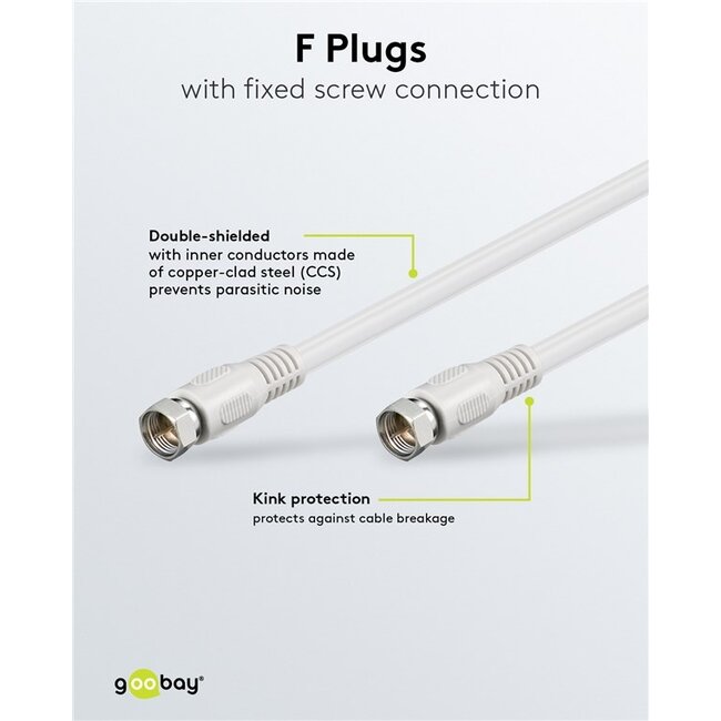 Goobay SAT Antenna Cable (80 dB), Double Shielded 1.5 m