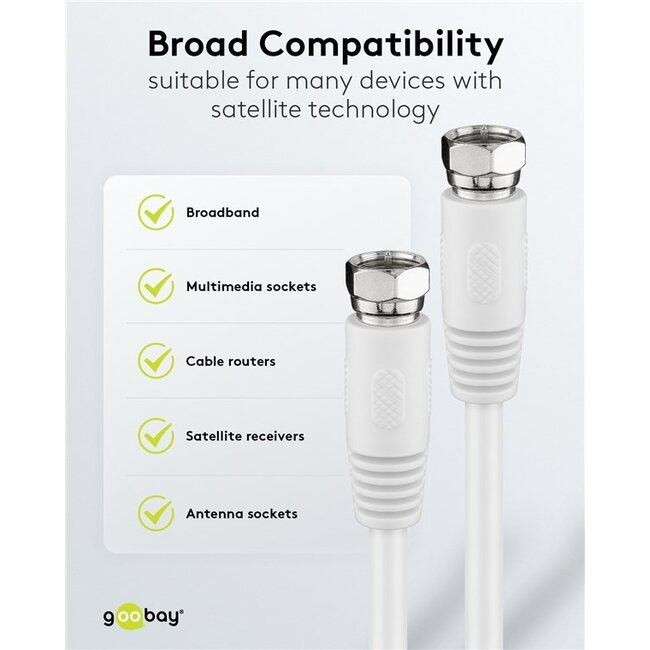 Goobay SAT Antenna Cable (80 dB), Double Shielded 1.5 m