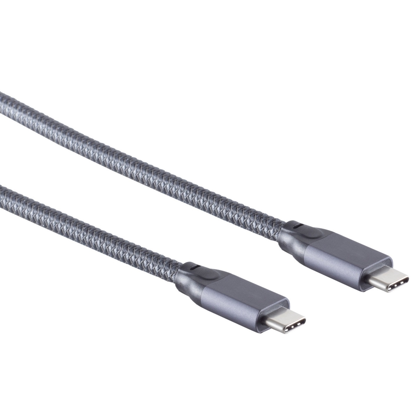 USB-C naar USB-C Kabel - USB 3.2 Gen 2x2 - Nylon Sleeve - 2 meter - Zwart