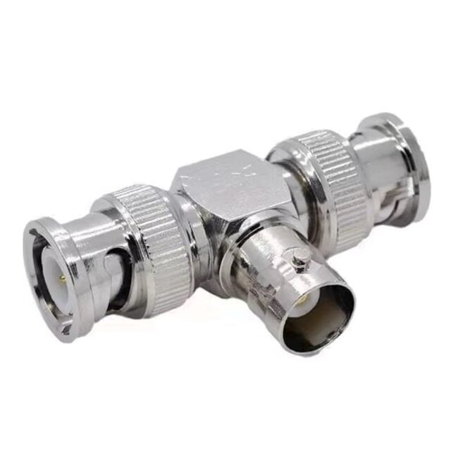 BNC (v) - 2x BNC (m) splitter | T-uitvoering | 50 Ohm