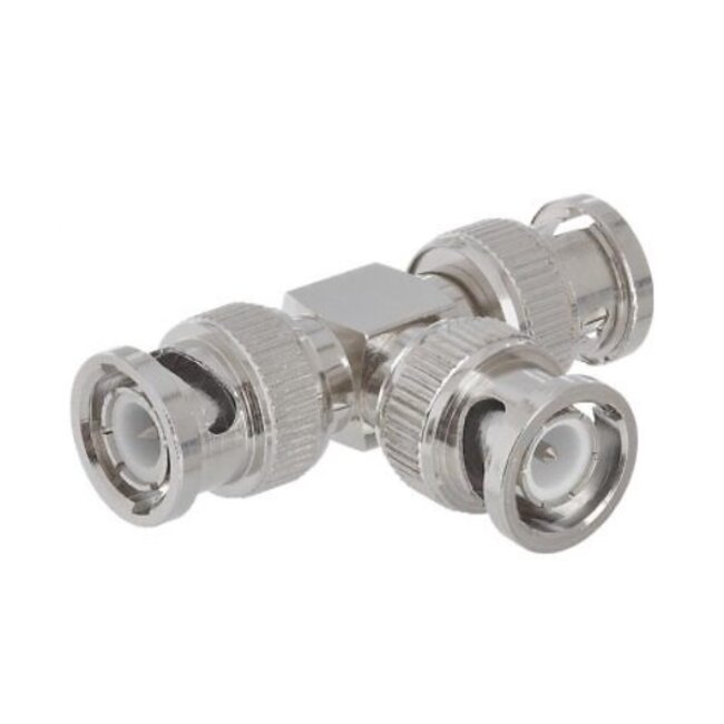 BNC (m) - 2x BNC (m) splitter | T-uitvoering | 50 Ohm