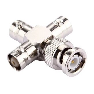 Universal BNC (m) - 3x BNC (v) splitter | X-uitvoering | 50 Ohm