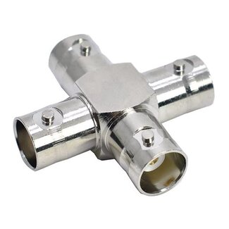 Universal BNC (v) - 3x BNC (v) splitter | X-uitvoering | 50 Ohm