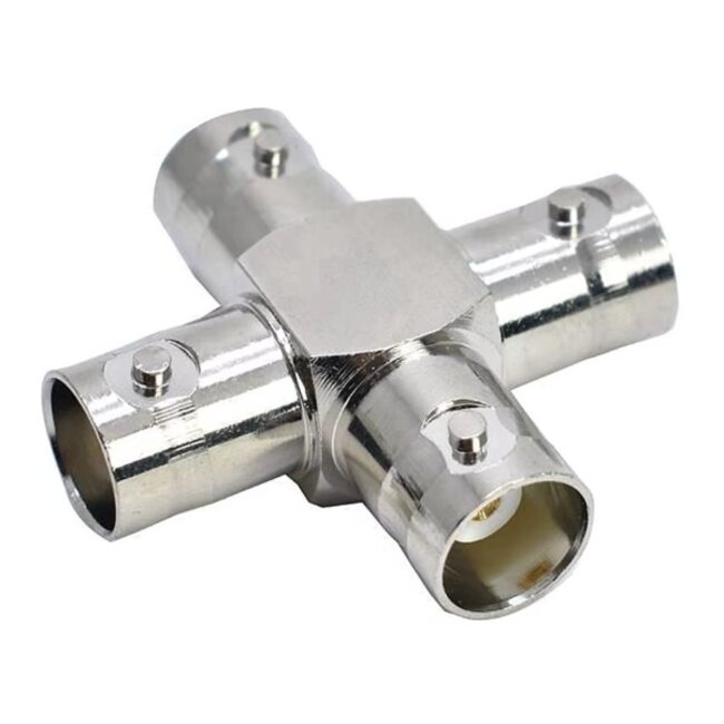 BNC (v) - 3x BNC (v) splitter | X-uitvoering | 50 Ohm