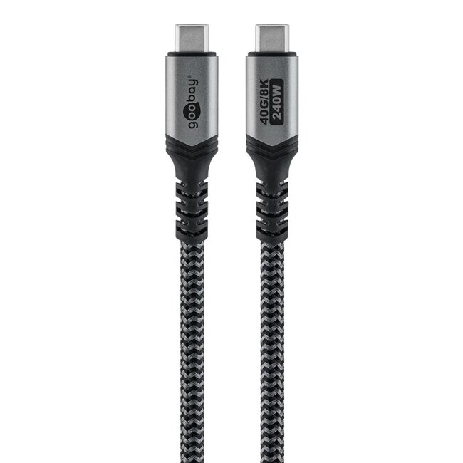 Goobay USB-C kabel | USB4 40 Gbps | PD 240W | 8K 60Hz | nylon | 1,5 meter