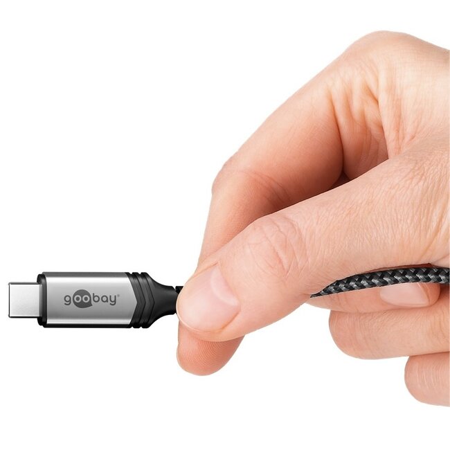 Goobay USB-C kabel | USB4 40 Gbps | PD 240W | 8K 60Hz | nylon | 1,8 meter