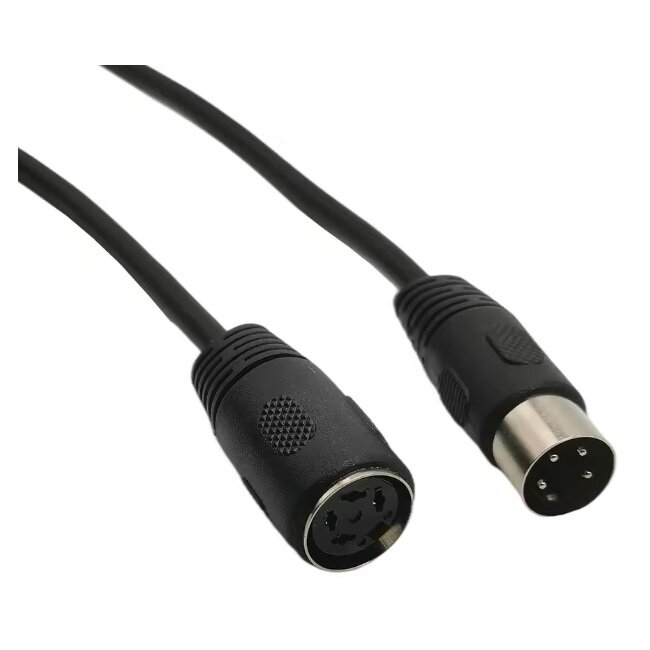 DIN 4-pins verlengkabel | zwart | 1,5 meter