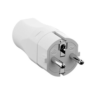 Bachmann Bachmann CEE 7/7 geaarde stroomstekker | recht | robuust | wit