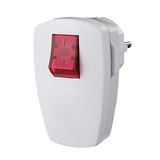 Bachmann Bachmann CEE 7/7 geaarde stroomstekker | verlichte schakelaar | haaks | wit