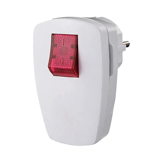 Bachmann CEE 7/7 geaarde stroomstekker | verlichte schakelaar | haaks | wit