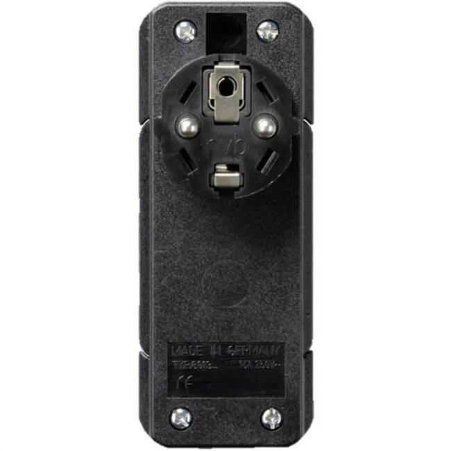 Bachmann CEE 7/7 geaarde stroomstekker | haaks (plat) met hendel | zwart