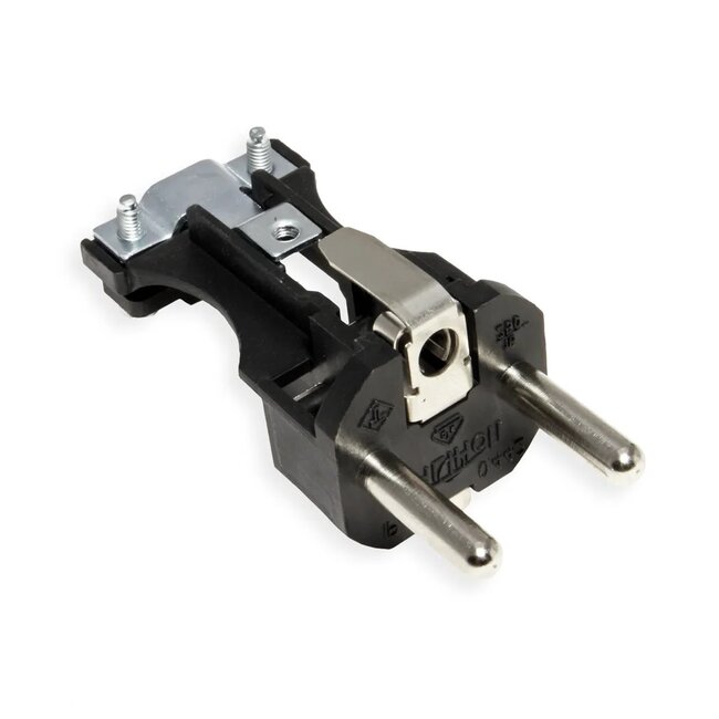 Bachmann CEE 7/7 geaarde stroomstekker | recht | rubber | IP44 | zwart