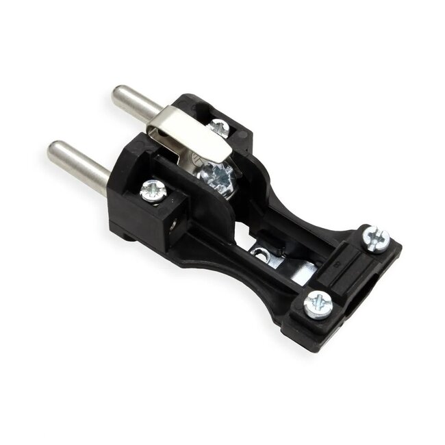 Bachmann CEE 7/7 geaarde stroomstekker | recht | rubber | IP44 | zwart