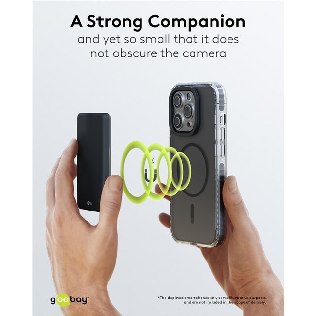 Goobay powerbank | draadloos laden + USB-C PD 20W | Qi + MagSafe | 5.000 mAh