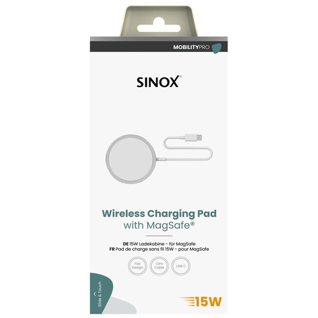 Sinox PRO draadloze Qi + MagSafe lader | 15W | 1 meter