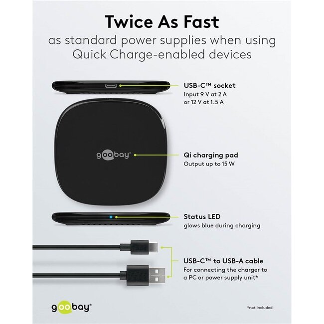 Goobay draadloze Qi lader | 15W