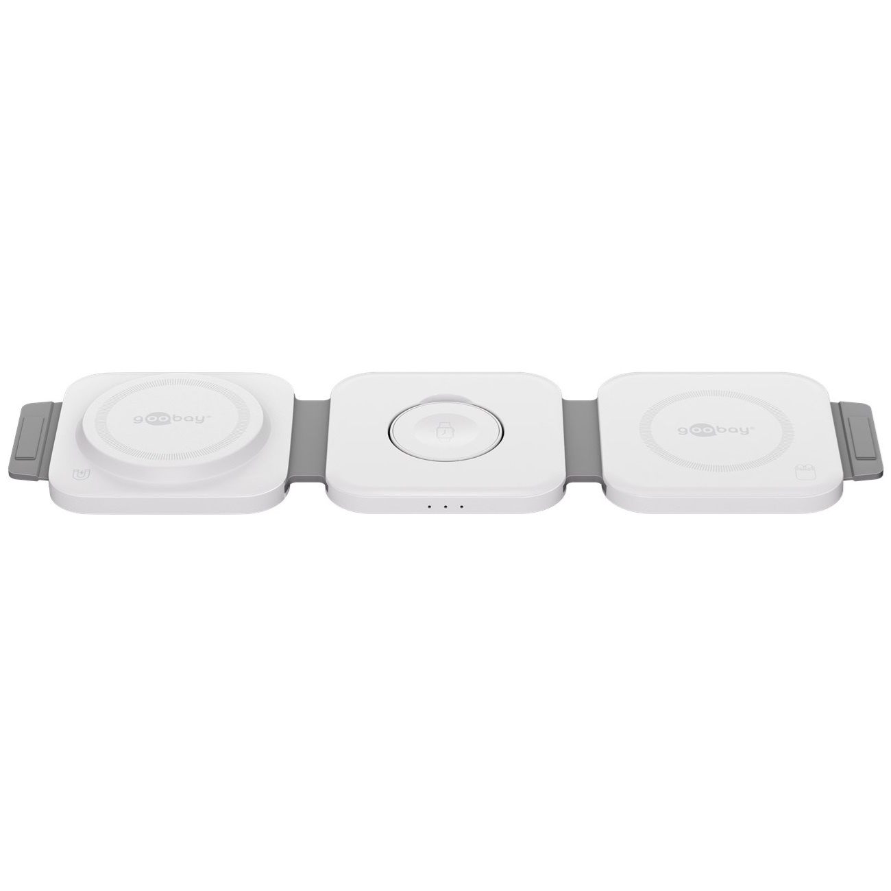Goobay Opvouwbare 3-in-1 draadloze oplader 15W - iPhone, Apple Watch, AirPods - Wit
