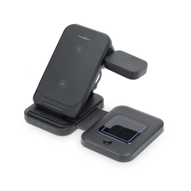 Nedis 3-in-1 draadloze Qi lader | 15W | zwart