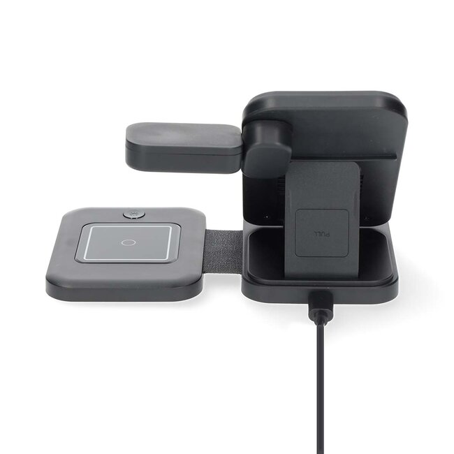 Nedis 3-in-1 draadloze Qi lader | 15W | zwart