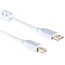 USB-A - USB-B kabel | ferrietkern | verguld | USB2.0 | 2,5W | wit | 1,8 meter