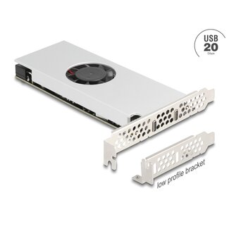DeLOCK Delock PCI Express x16 Card to 2 x USB 20 Gbps USB Type-C™ Dual Channel with Fan and Heat Sink in Low Profile Form Factor