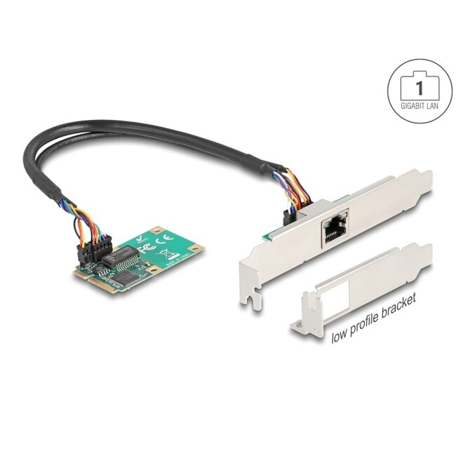 Delock Mini PCIe I/O PCIe full size 1 x RJ45 Gigabit LAN