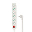 Stekkerdoos | Randaarde stekker / Type F (CEE 7/7) | 6-wegs | 3.00 m | 3680 W | 16 A | Soort aarding: Zijcontacten | 230 V AC 50/60 Hz | Hoek van stopcontact: 45 ° | H05VV-F 3G 1,5 mm² | Aan/uit knop | Wit