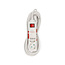 Stekkerdoos | Randaarde stekker / Type F (CEE 7/7) | 3-wegs | 5.00 m | 3680 W | 16 A | Soort aarding: Zijcontacten | 230 V AC 50/60 Hz | Hoek van stopcontact: 45 ° | H05VV-F 3G 1,5 mm² | Aan/uit knop | Wit