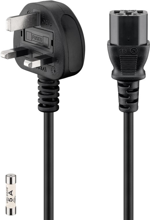 Goobay UK kabel voor koud apparaat, 1,5 m, zwart