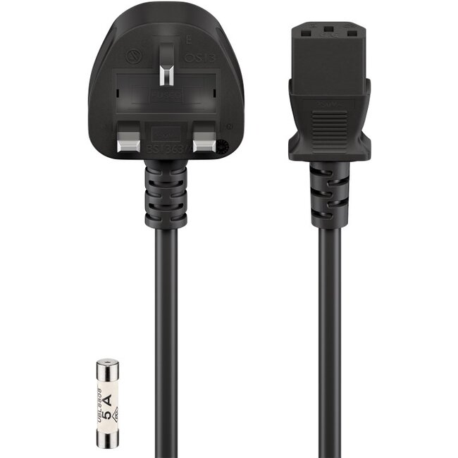 Goobay IEC Cord UK, 1.5 m, black, (3*1 mm²)