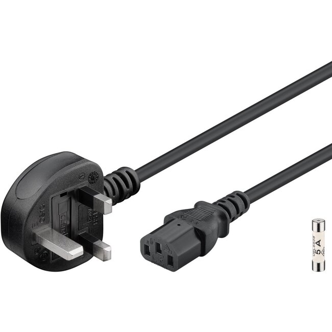 Goobay IEC Cord UK, 1.5 m, black, (3*1 mm²)