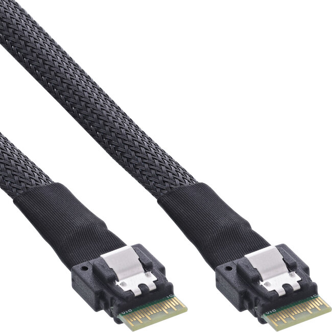 InLine® Slim SAS kabel, SFF-8654 naar SFF-8654, 24 Gb/s, 1m