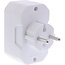 InLine® wandcontactdoosadapter, randaardestekker naar 4x Euro contactdoos, wit