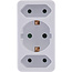 InLine® wandcontactdoosadapter, randaardestekker naar 2x Euro + 1x SK, wit