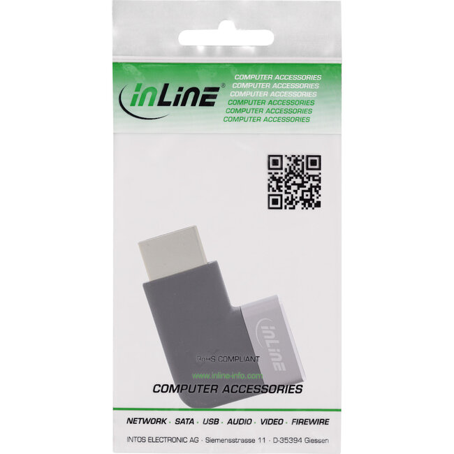 InLine® HDMI-adapter, HDMI A male / female, 90° rechts, 8K UHD